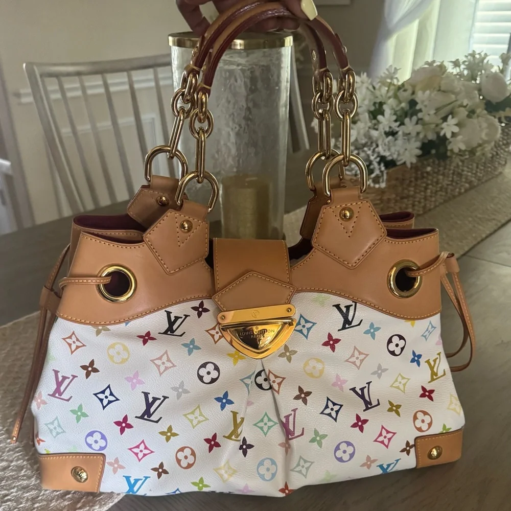 LOUIS VUITTON Murakami White Multicolor Monogram Ursula Bag